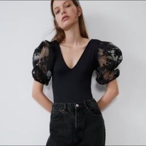 Zara puff sleeve bodysuit